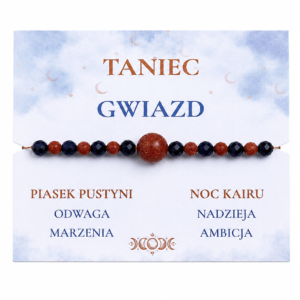 Bransoletka z nocą Kairu i piaskiem pustyni – ręcznie wykonana biżuteria inspirowana słowiańskim niebem i gwiazdami.